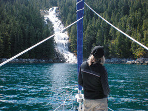 waterfalls along inside passage sailing cruise
